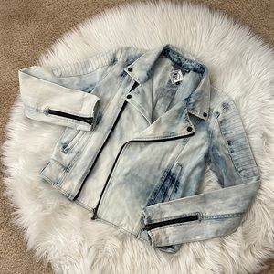 Denim moto style jacket